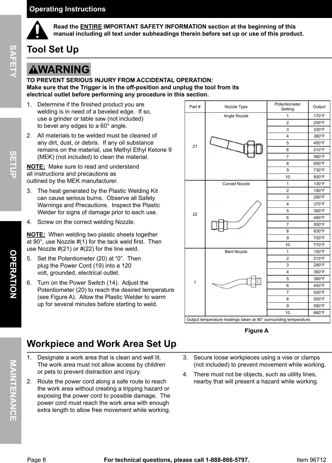 Page 8 of 12 - Harbor-Freight Harbor-Freight-1300-Watt-Plastic-Welding-Kit-With-Air-Motor-And-Temperature-Adjustment-Product-Manual-  Harbor-freight-1300-watt-plastic-welding-kit-with-air-motor-and-temperature-adjustment-product-manual