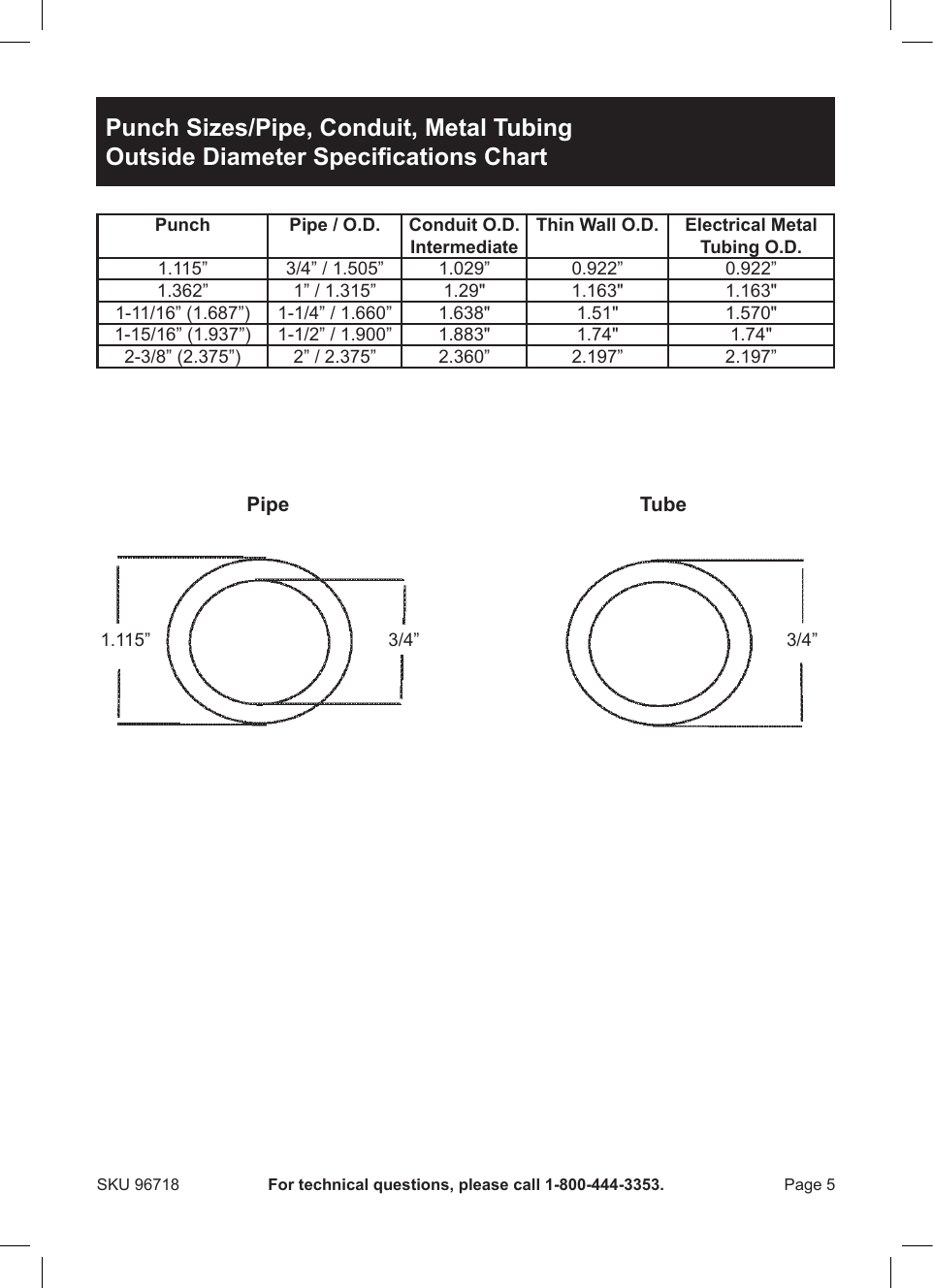 Page 5 of 8 - Harbor-Freight Harbor-Freight-14-Piece-Hydraulic-Punch-Driver-Kit-Product-Manual-  Harbor-freight-14-piece-hydraulic-punch-driver-kit-product-manual