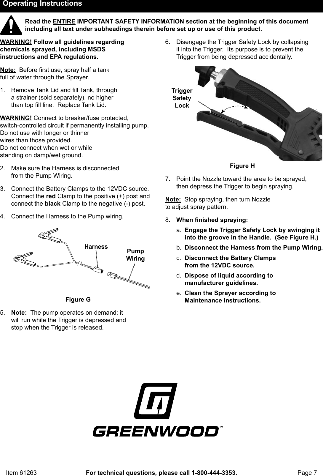 Page 7 of 12 - Harbor-Freight Harbor-Freight-15-Gallon-Spot-Sprayer-12-Volt-Product-Manual-  Harbor-freight-15-gallon-spot-sprayer-12-volt-product-manual