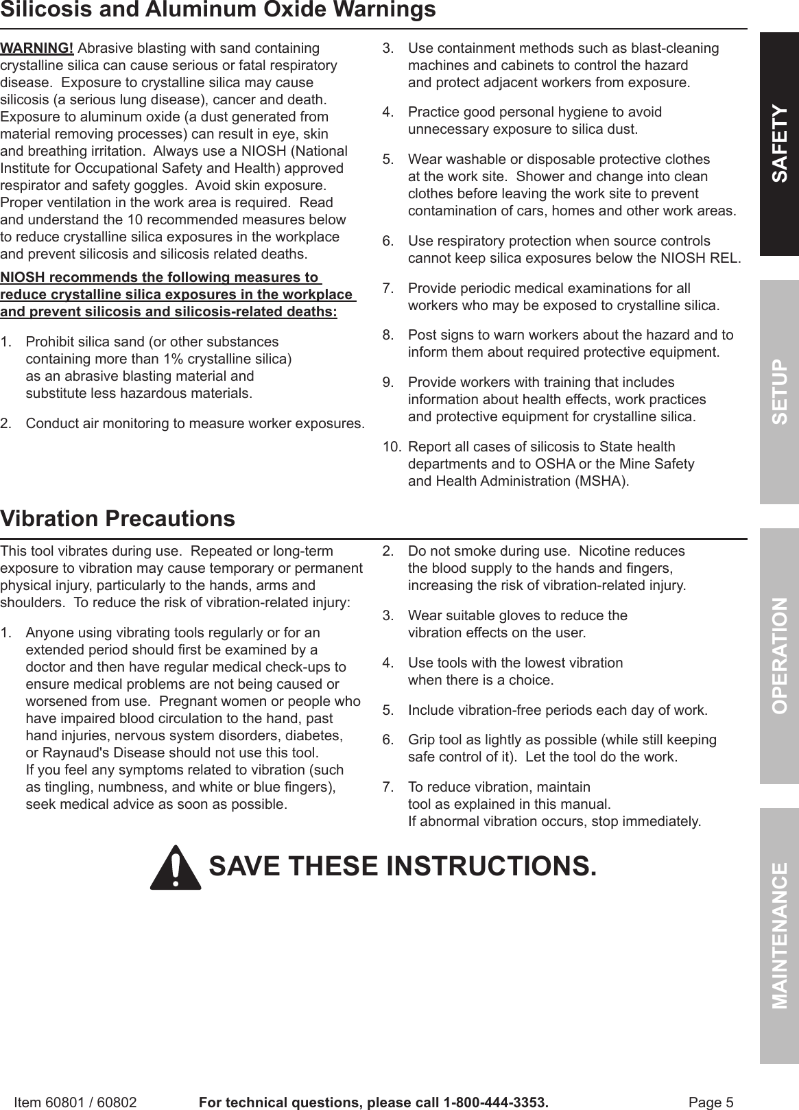 Page 5 of 12 - Harbor-Freight Harbor-Freight-15-Lb-Portable-Soda-Blaster-Product-Manual-  Harbor-freight-15-lb-portable-soda-blaster-product-manual