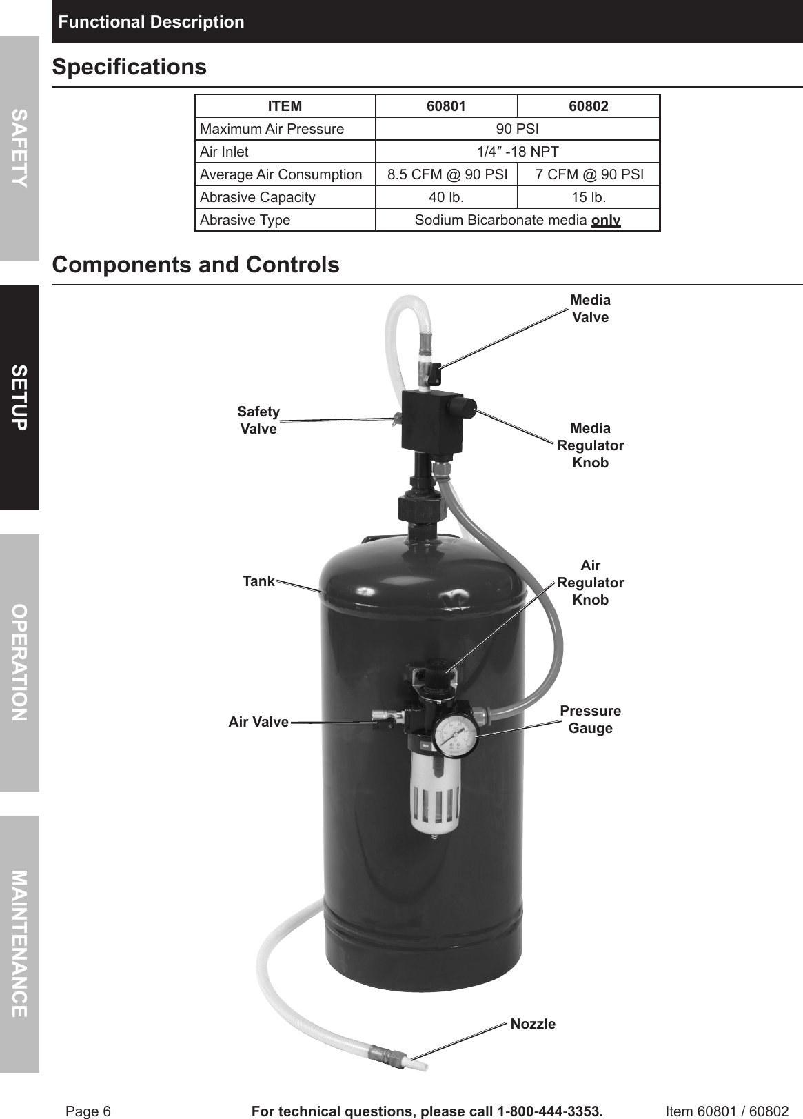 Page 6 of 12 - Harbor-Freight Harbor-Freight-15-Lb-Portable-Soda-Blaster-Product-Manual-  Harbor-freight-15-lb-portable-soda-blaster-product-manual