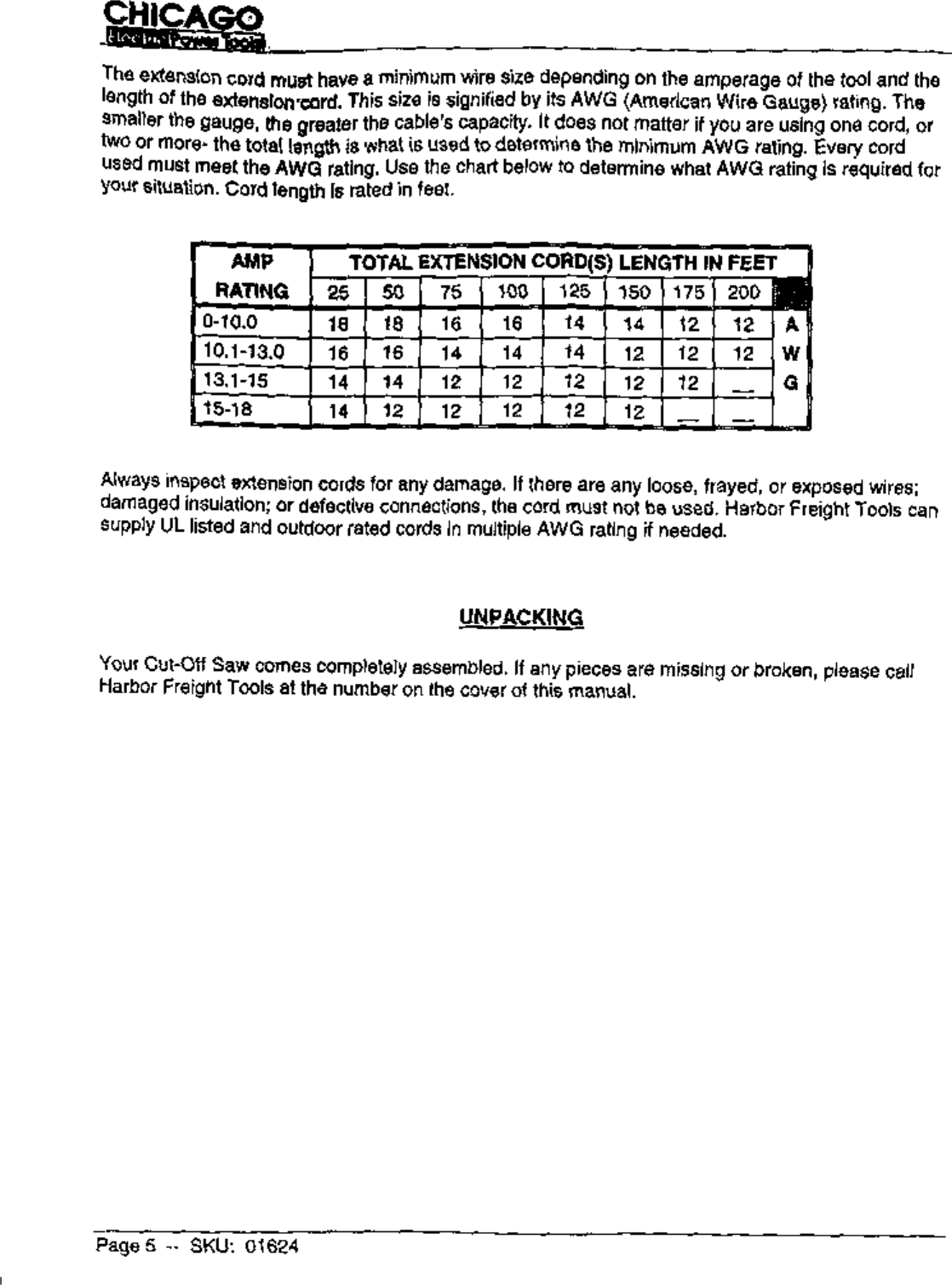 Page 5 of 12 - Harbor-Freight Harbor-Freight-1624-Users-Manual- 1624  Harbor-freight-1624-users-manual