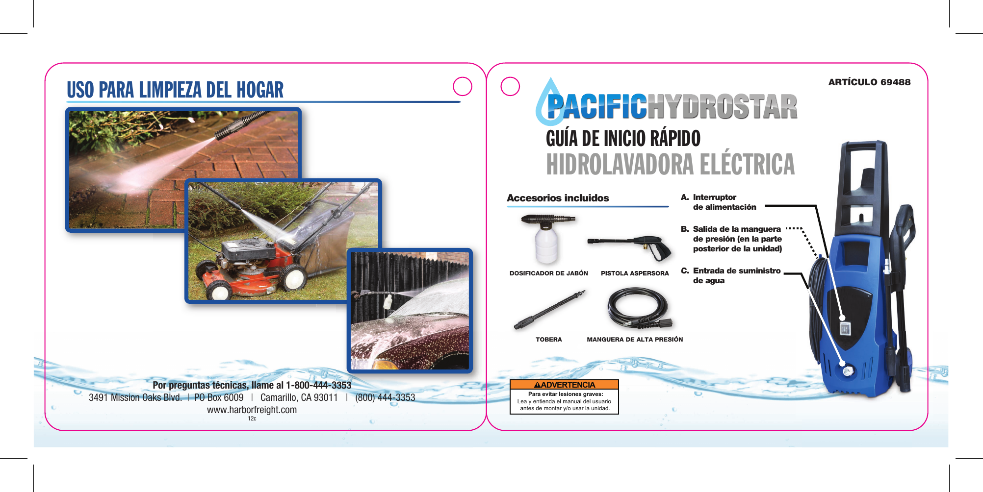 Page 3 of 4 - Harbor-Freight Harbor-Freight-1650-Psi-1-25-Gpm-Electric-Pressure-Washer-Quick-Start-Manual-  Harbor-freight-1650-psi-1-25-gpm-electric-pressure-washer-quick-start-manual