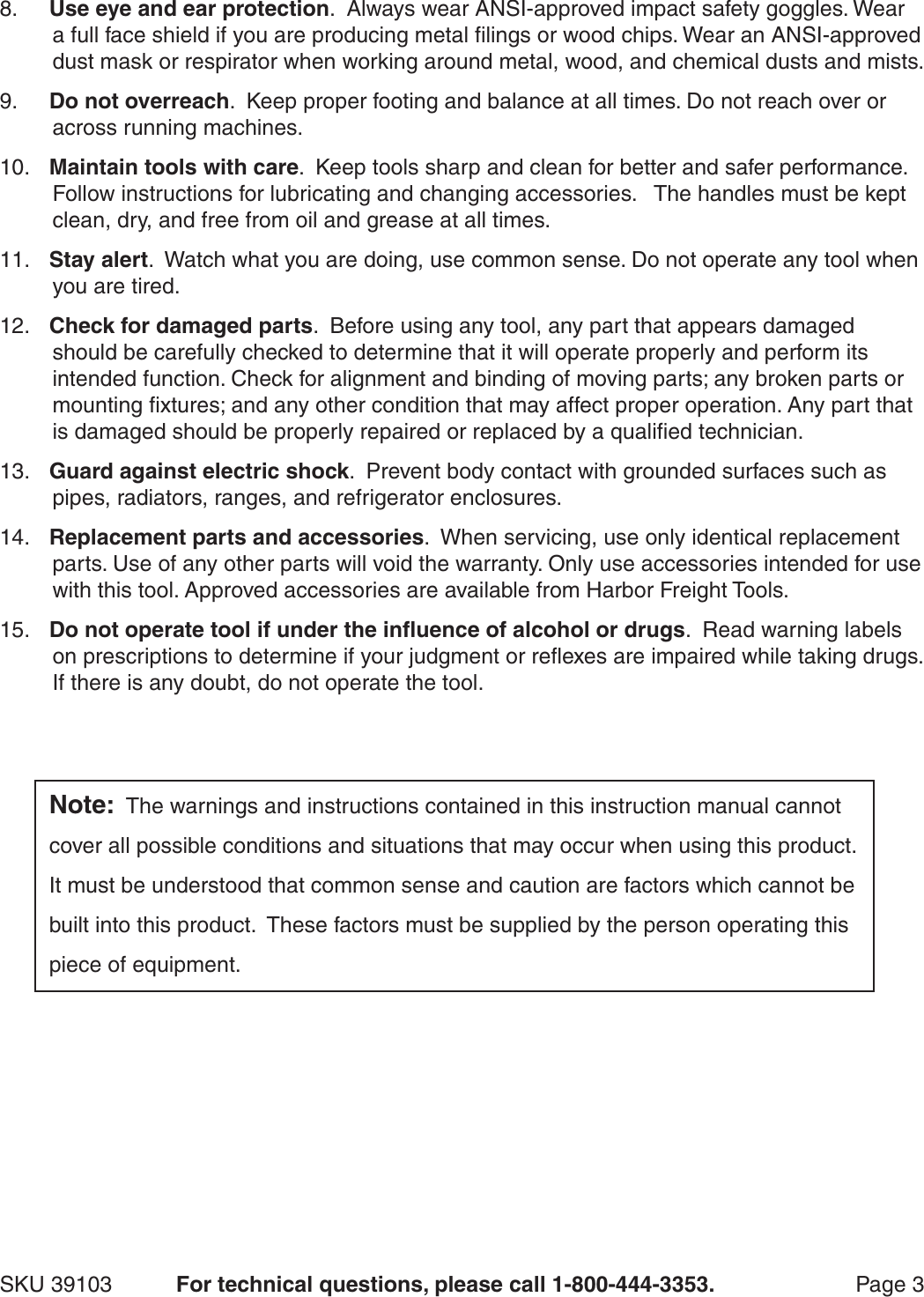 Page 3 of 6 - Harbor-Freight Harbor-Freight-18-In-Bending-Brake-Product-Manual- Harbor-freight-18-in-bending-brake-product-manual