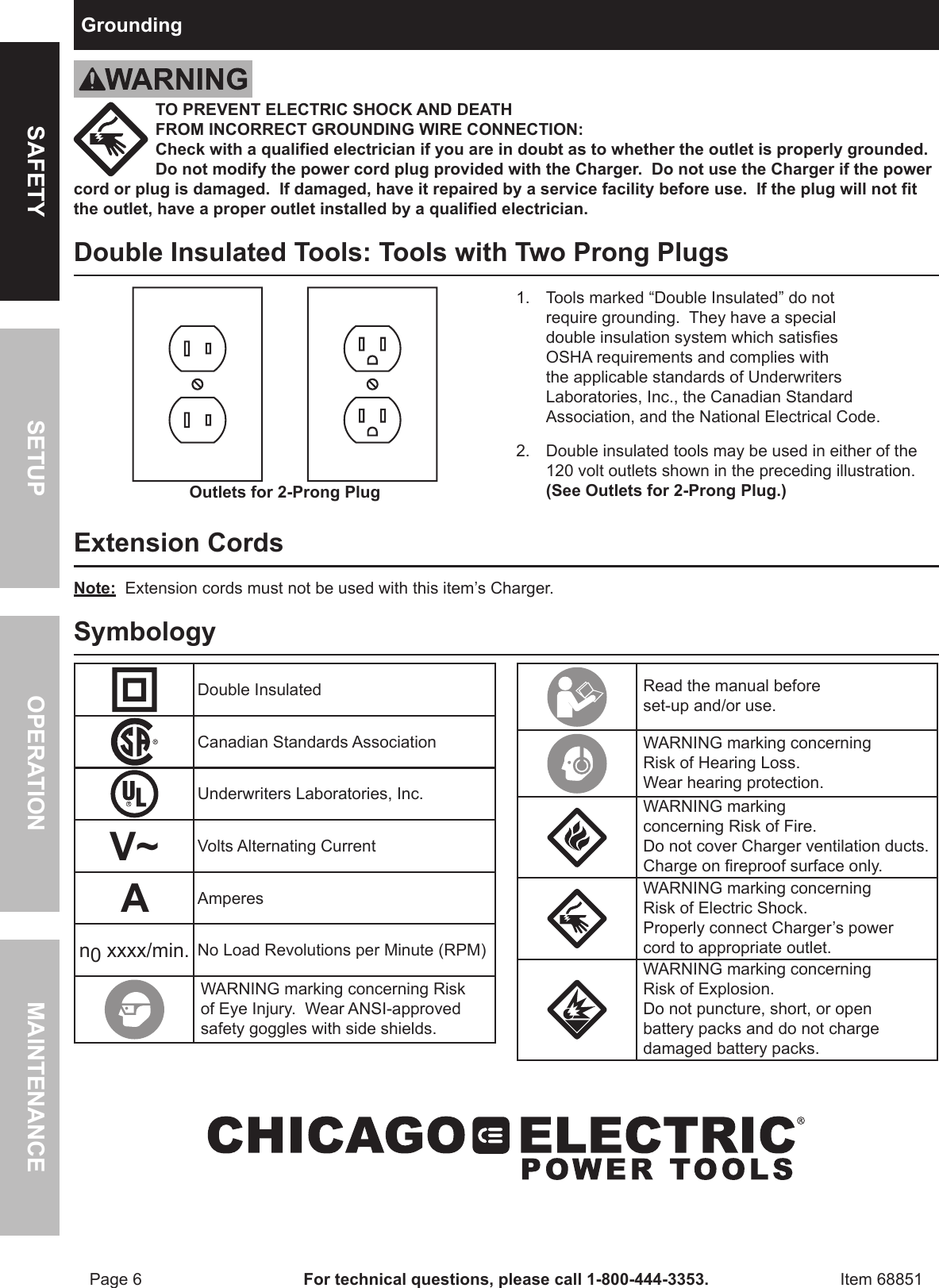 Page 6 of 12 - Harbor-Freight Harbor-Freight-18-Volt-1-2-In-Cordless-Variable-Speed-Hammer-Drill-With-Keyless-Chuck-Product-Manual-  Harbor-freight-18-volt-1-2-in-cordless-variable-speed-hammer-drill-with-keyless-chuck-product-manual