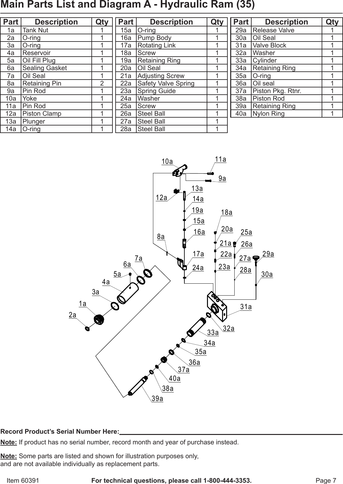 Page 7 of 8 - Harbor-Freight Harbor-Freight-2000-Lb-Low-Profile-Transmission-Jack-Product-Manual-  Harbor-freight-2000-lb-low-profile-transmission-jack-product-manual