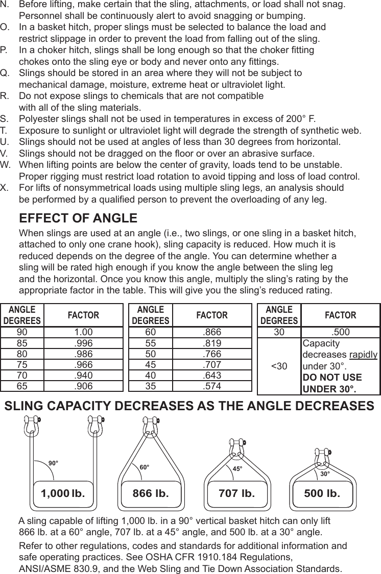 Harbor Freight 20 Ft 4000 Lb Capacity Lifting Sling Product Manual