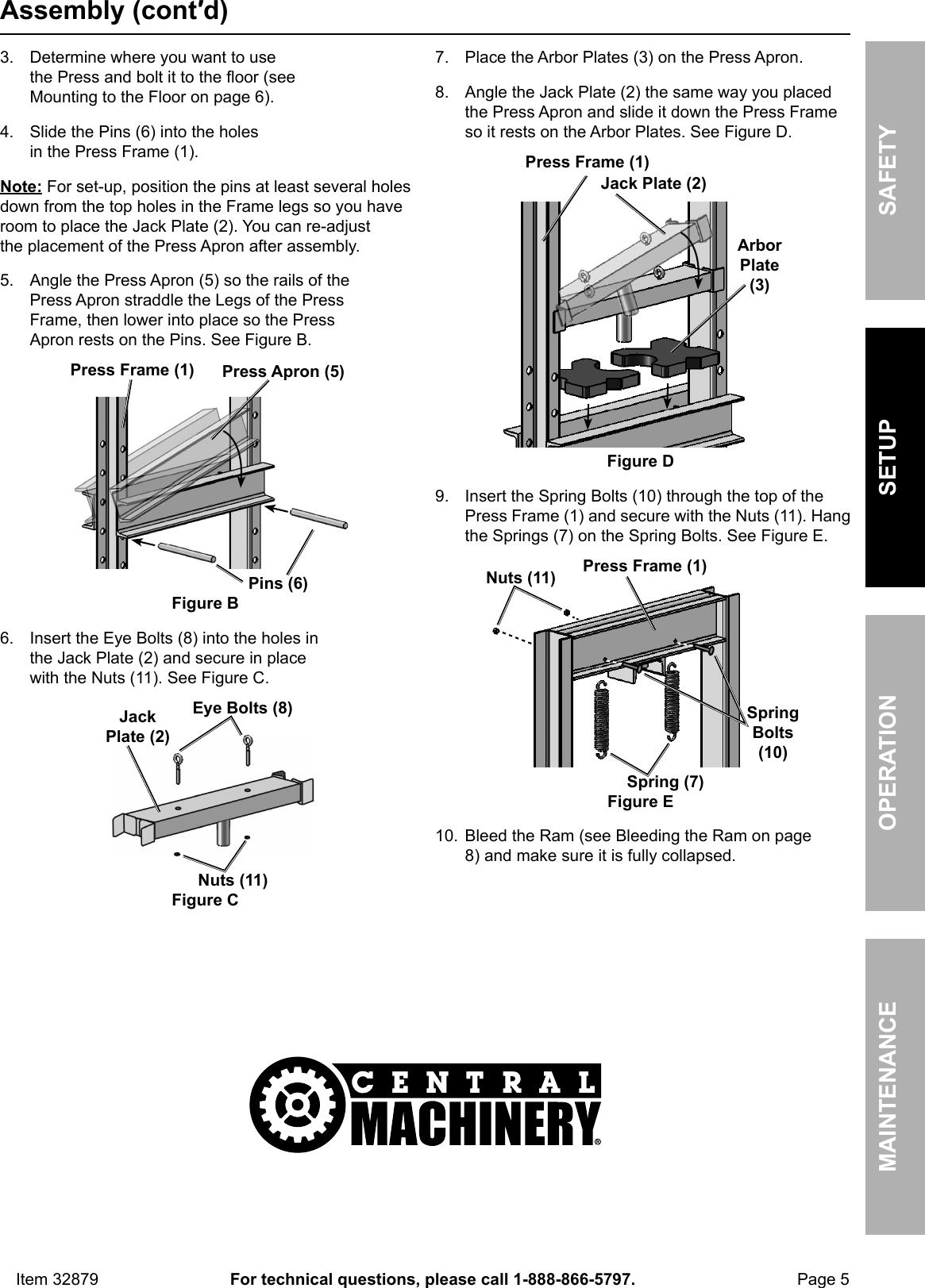 Page 5 of 12 - Harbor-Freight Harbor-Freight-20-Ton-H-Frame-Industrial-Heavy-Duty-Floor-Shop-Press-Product-Manual-  Harbor-freight-20-ton-h-frame-industrial-heavy-duty-floor-shop-press-product-manual