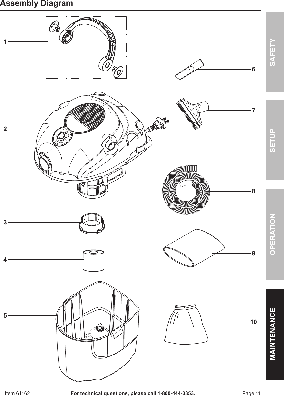 Page 11 of 12 - Harbor-Freight Harbor-Freight-2-1-2-Gal-Wet-Dry-Vacuum-Blower-Product-Manual-  Harbor-freight-2-1-2-gal-wet-dry-vacuum-blower-product-manual