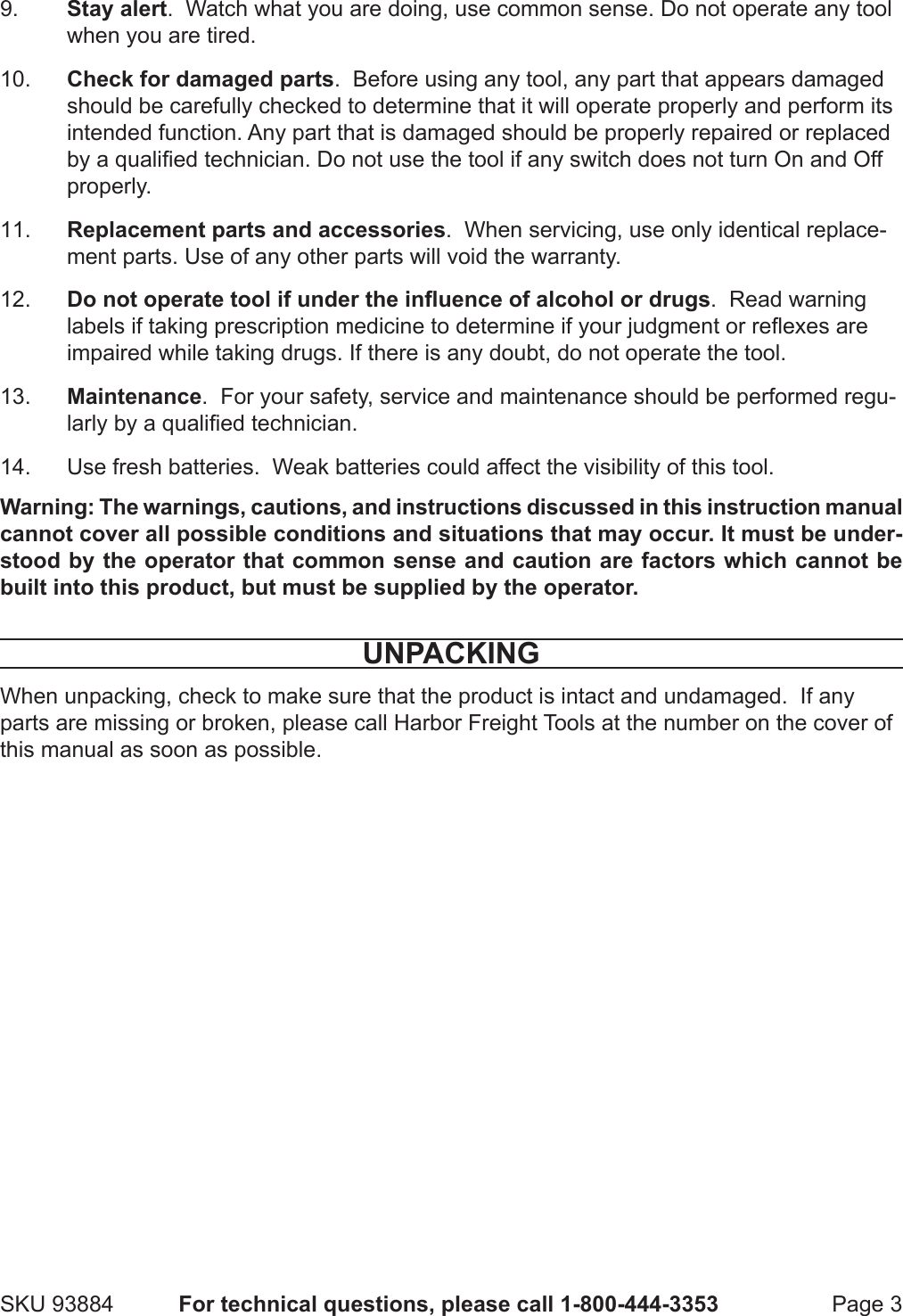 Page 3 of 7 - Harbor-Freight Harbor-Freight-24-In-Digital-Laser-Level-With-Angle-Finder-Product-Manual-  Harbor-freight-24-in-digital-laser-level-with-angle-finder-product-manual