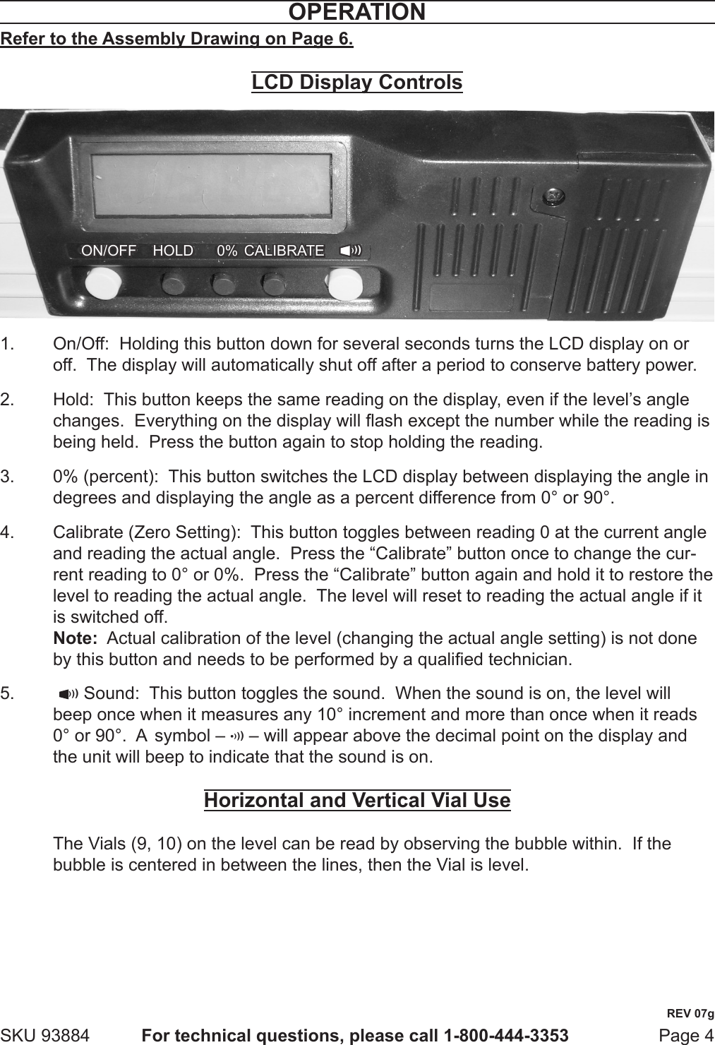 Page 4 of 7 - Harbor-Freight Harbor-Freight-24-In-Digital-Laser-Level-With-Angle-Finder-Product-Manual-  Harbor-freight-24-in-digital-laser-level-with-angle-finder-product-manual