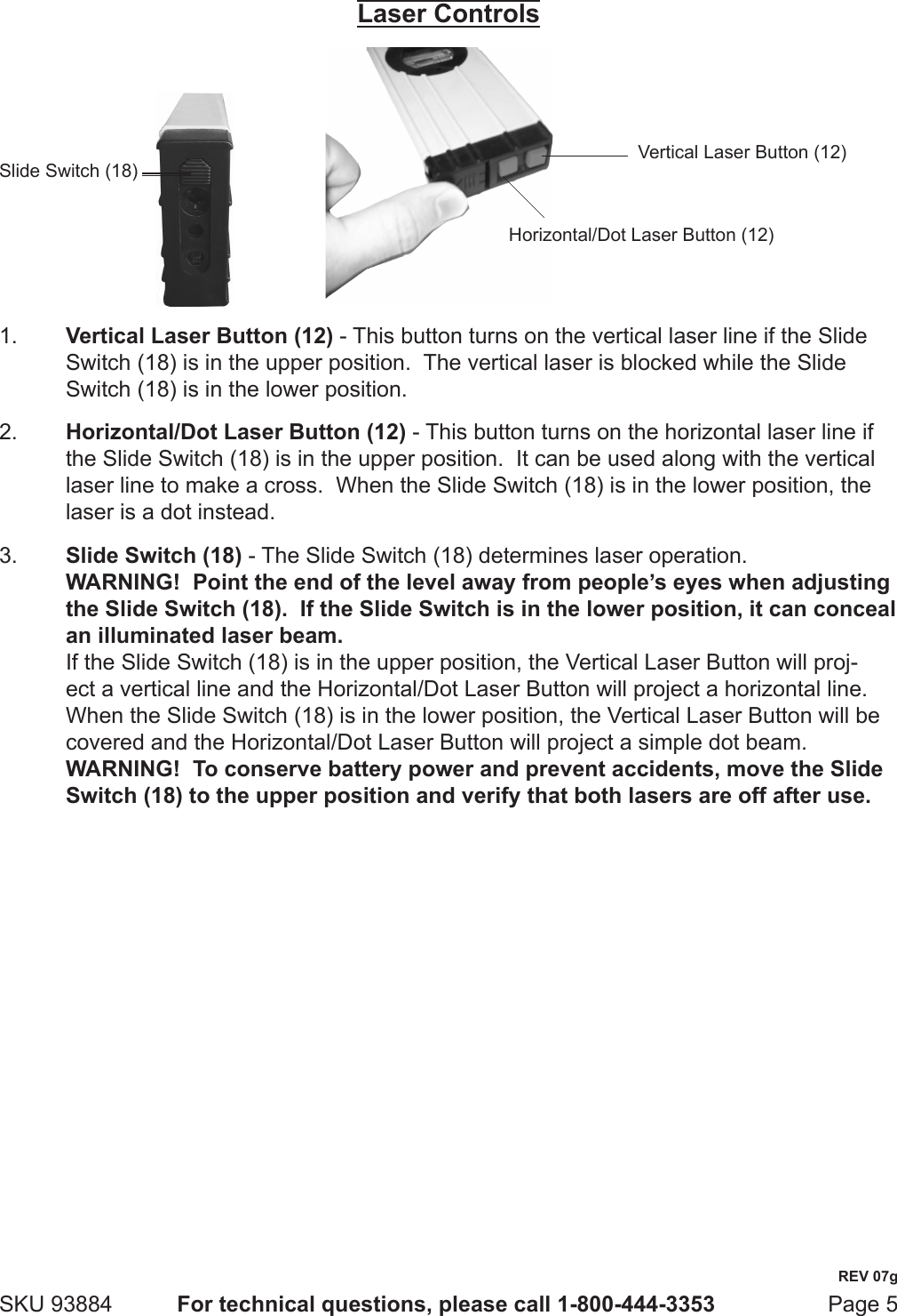 Page 5 of 7 - Harbor-Freight Harbor-Freight-24-In-Digital-Laser-Level-With-Angle-Finder-Product-Manual-  Harbor-freight-24-in-digital-laser-level-with-angle-finder-product-manual