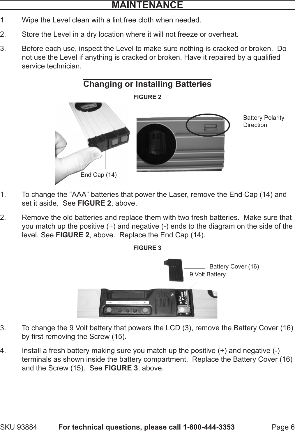 Page 6 of 7 - Harbor-Freight Harbor-Freight-24-In-Digital-Laser-Level-With-Angle-Finder-Product-Manual-  Harbor-freight-24-in-digital-laser-level-with-angle-finder-product-manual