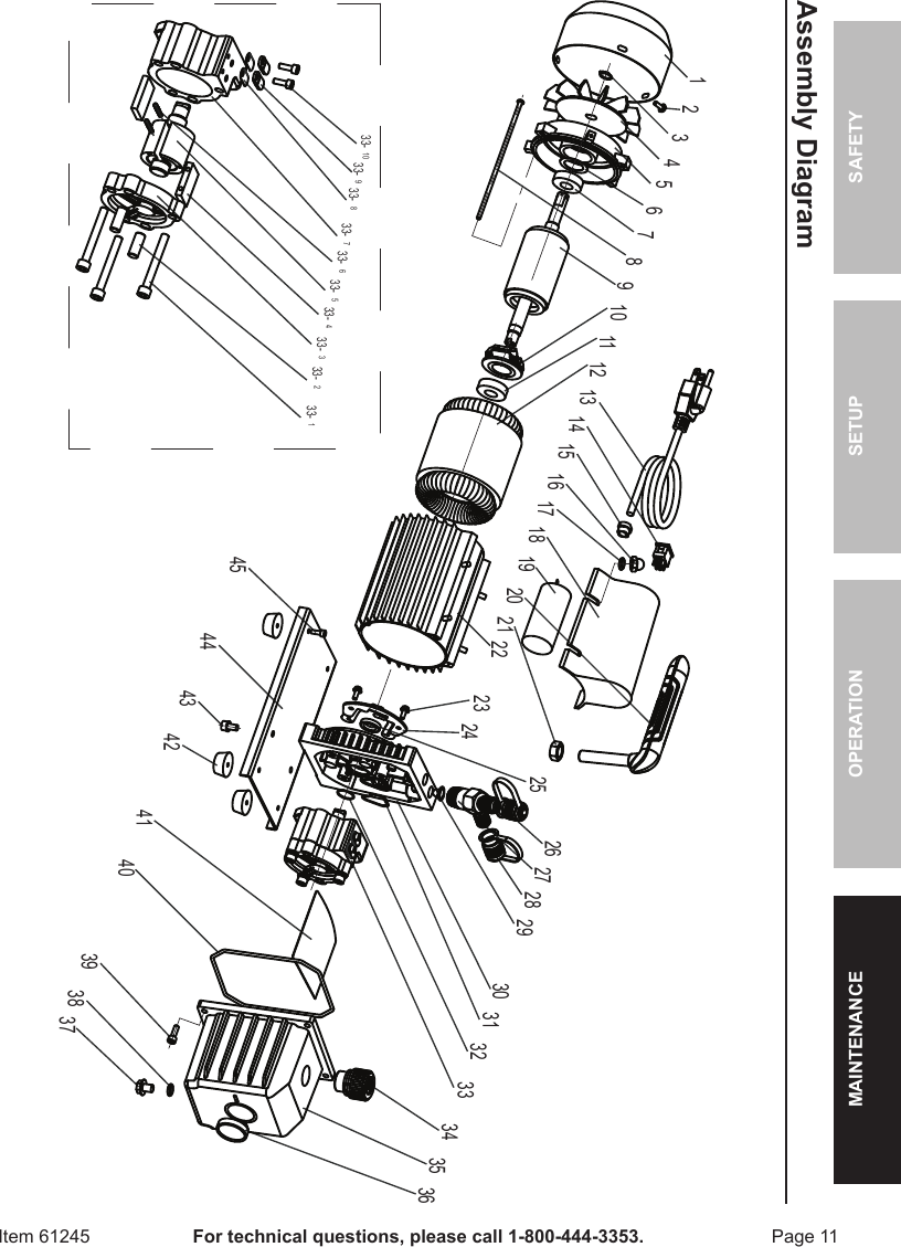 Page 11 of 12 - Harbor-Freight Harbor-Freight-2-5-Cfm-Vacuum-Pump-Product-Manual-  Harbor-freight-2-5-cfm-vacuum-pump-product-manual