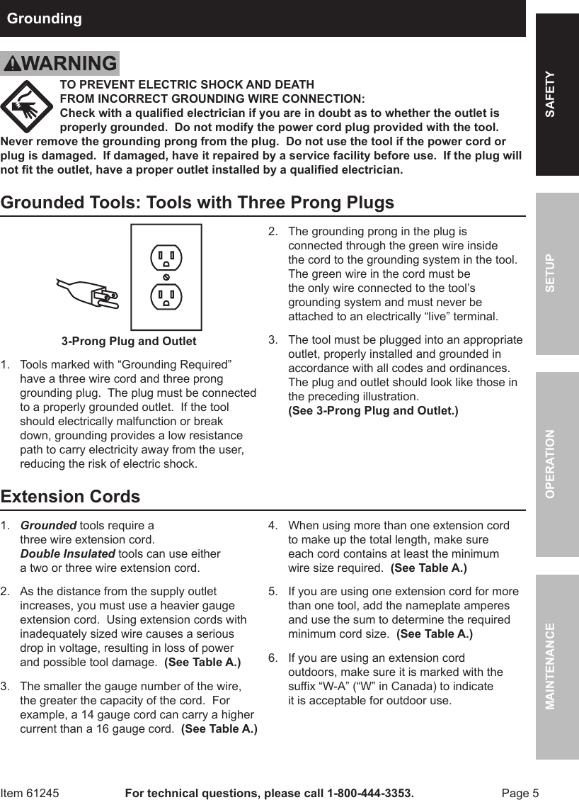 Page 5 of 12 - Harbor-Freight Harbor-Freight-2-5-Cfm-Vacuum-Pump-Product-Manual-  Harbor-freight-2-5-cfm-vacuum-pump-product-manual