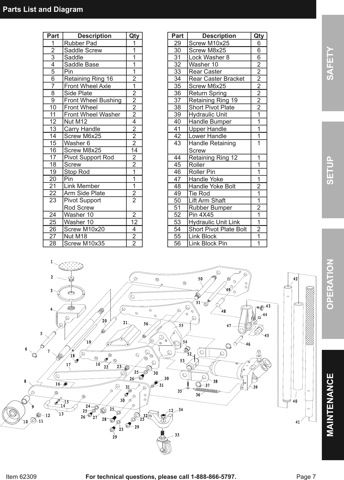 Page 7 of 8 - Harbor-Freight Harbor-Freight-2-5-Ton-Aluminum-Racing-Floor-Jack-With-Rapidpump-Product-Manual-  Harbor-freight-2-5-ton-aluminum-racing-floor-jack-with-rapidpump-product-manual