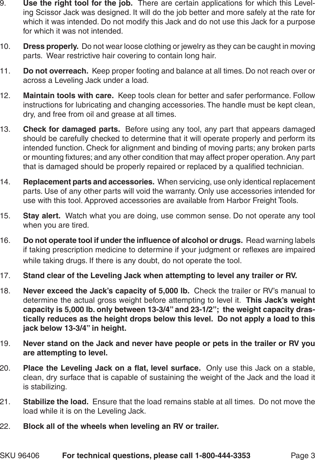 Page 3 of 7 - Harbor-Freight Harbor-Freight-2-5-Ton-Scissor-Jack-Product-Manual- Harbor-freight-2-5-ton-scissor-jack-product-manual
