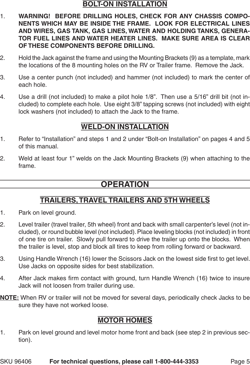 Page 5 of 7 - Harbor-Freight Harbor-Freight-2-5-Ton-Scissor-Jack-Product-Manual- Harbor-freight-2-5-ton-scissor-jack-product-manual