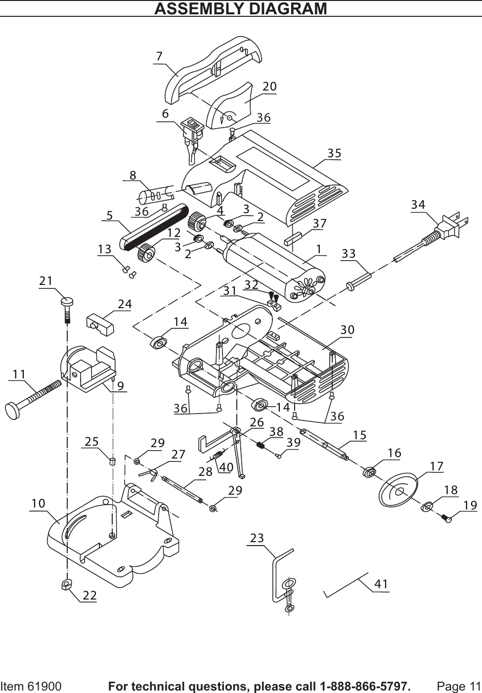 Page 11 of 12 - Harbor-Freight Harbor-Freight-2-In-Mini-Bench-Top-Cut-Off-Saw-Product-Manual-  Harbor-freight-2-in-mini-bench-top-cut-off-saw-product-manual