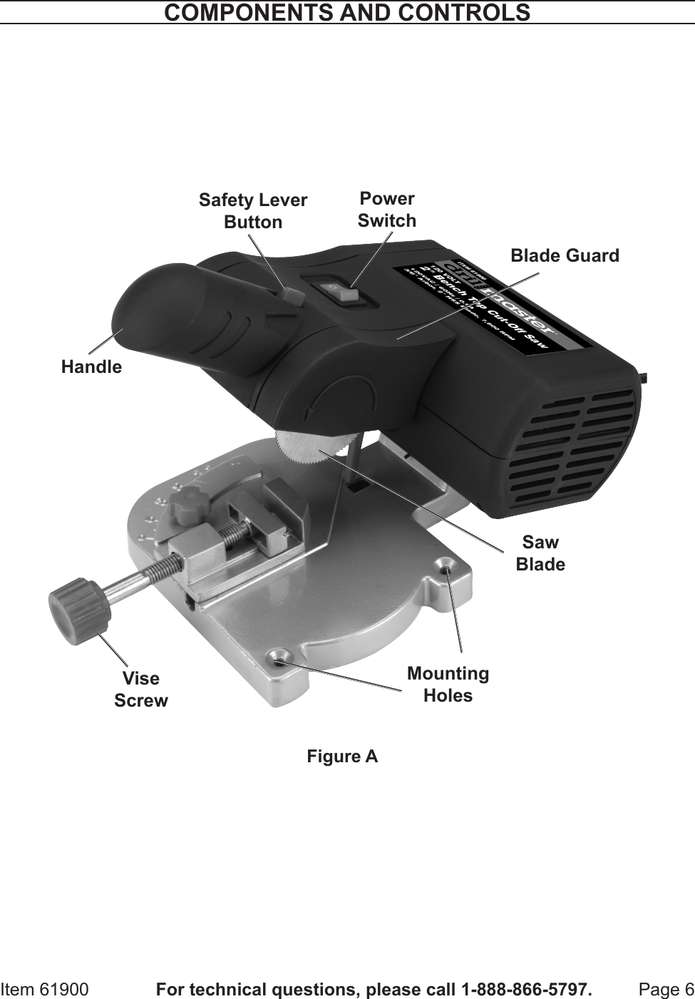Page 6 of 12 - Harbor-Freight Harbor-Freight-2-In-Mini-Bench-Top-Cut-Off-Saw-Product-Manual-  Harbor-freight-2-in-mini-bench-top-cut-off-saw-product-manual