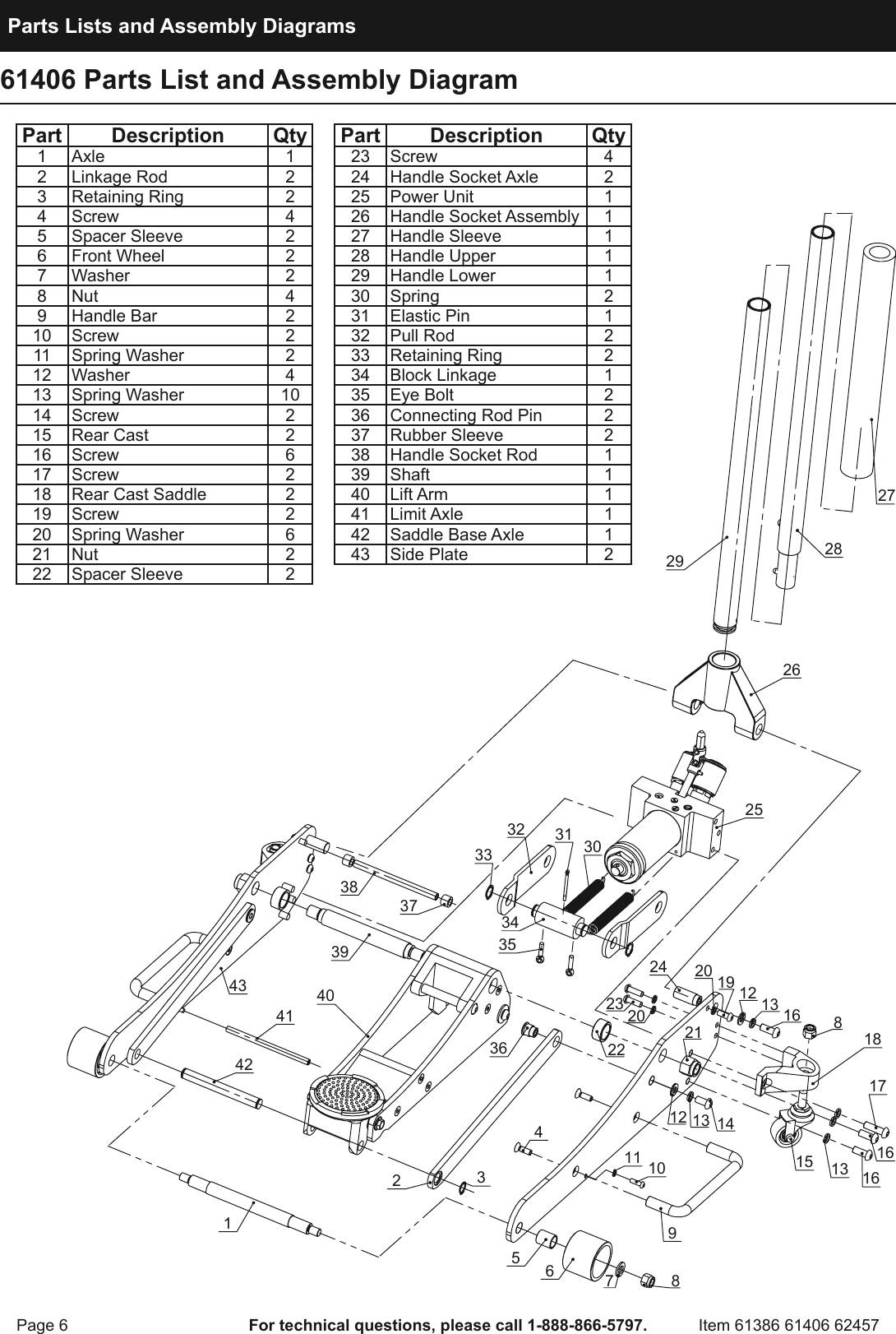 Page 6 of 8 - Harbor-Freight Harbor-Freight-2-Ton-Aluminum-Racing-Floor-Jack-With-Rapidpump-Product-Manual-  Harbor-freight-2-ton-aluminum-racing-floor-jack-with-rapidpump-product-manual