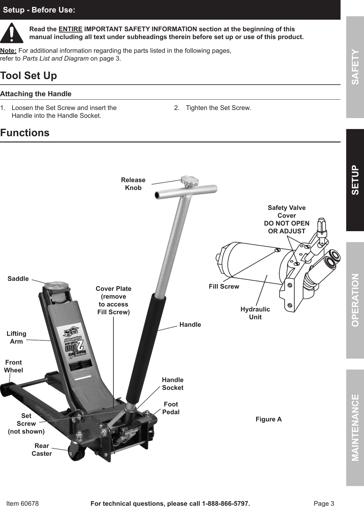 Page 3 of 8 - Harbor-Freight Harbor-Freight-2-Ton-Low-Profile-Long-Reach-Steel-Heavy-Duty-Floor-Jack-With-Rapid-Pump-Product-Manual-  Harbor-freight-2-ton-low-profile-long-reach-steel-heavy-duty-floor-jack-with-rapid-pump-product-manual