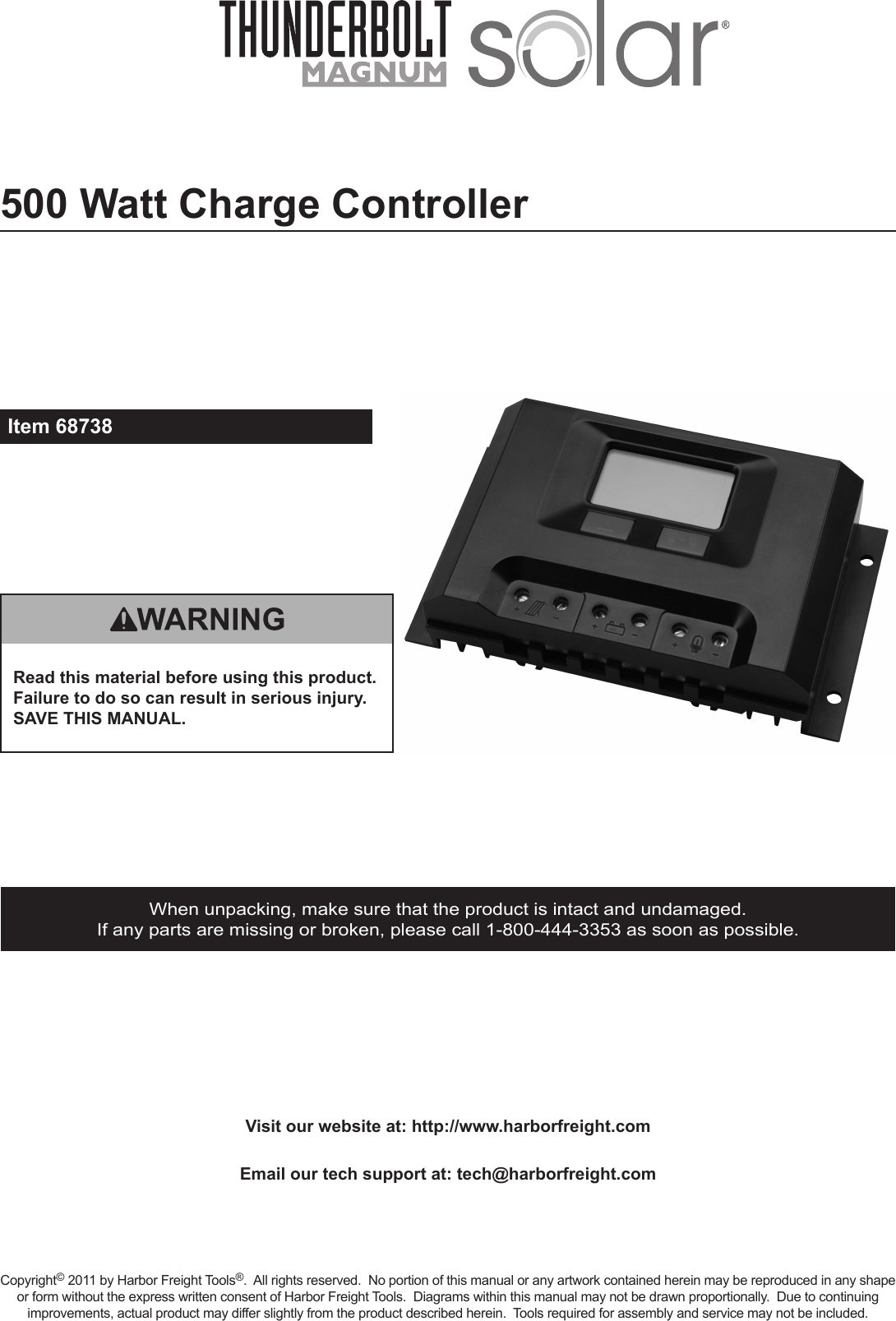 Page 1 of 8 - Harbor-Freight Harbor-Freight-30-Amp-Solar-Charge-Controller-Product-Manual-  Harbor-freight-30-amp-solar-charge-controller-product-manual