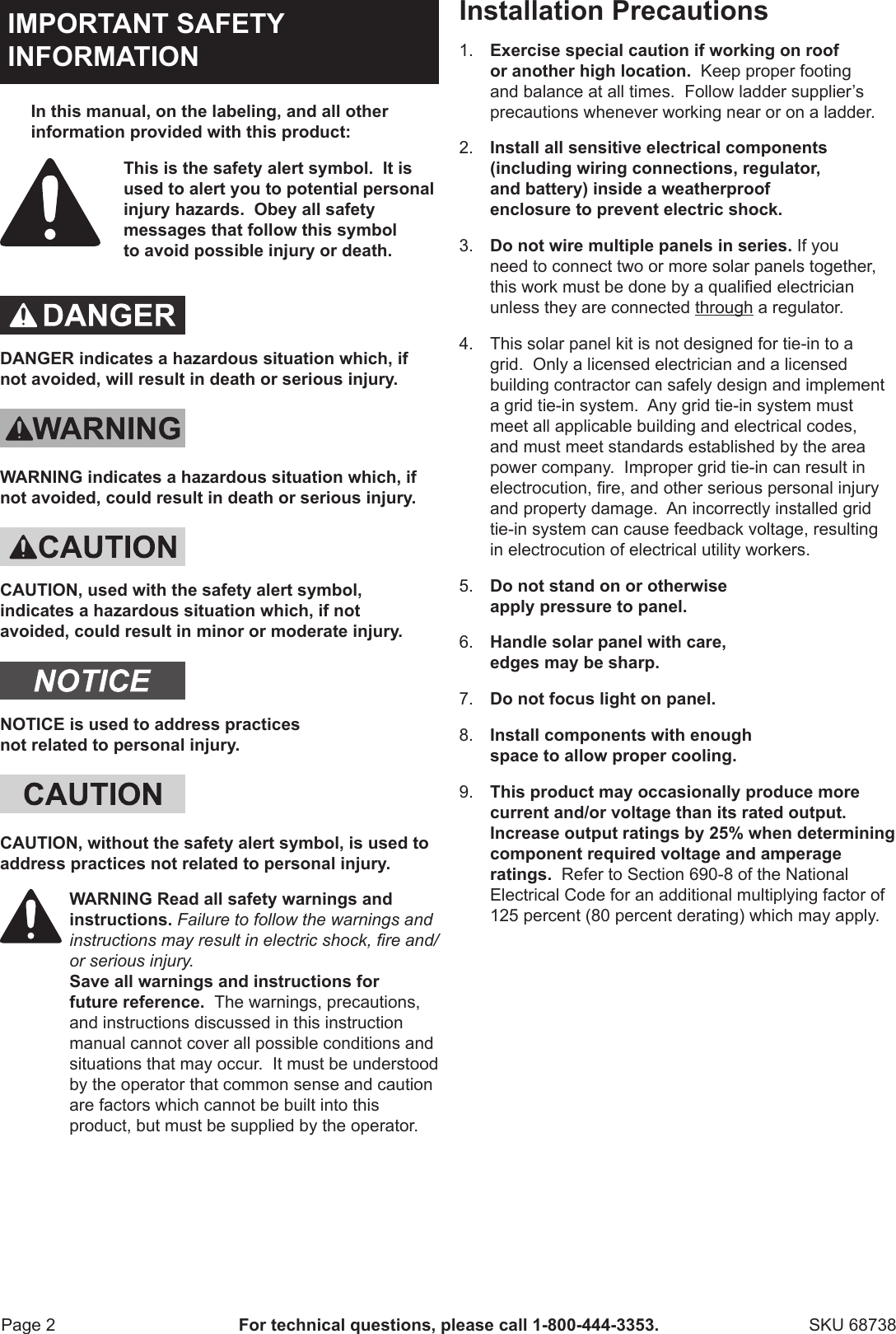 Page 2 of 8 - Harbor-Freight Harbor-Freight-30-Amp-Solar-Charge-Controller-Product-Manual-  Harbor-freight-30-amp-solar-charge-controller-product-manual