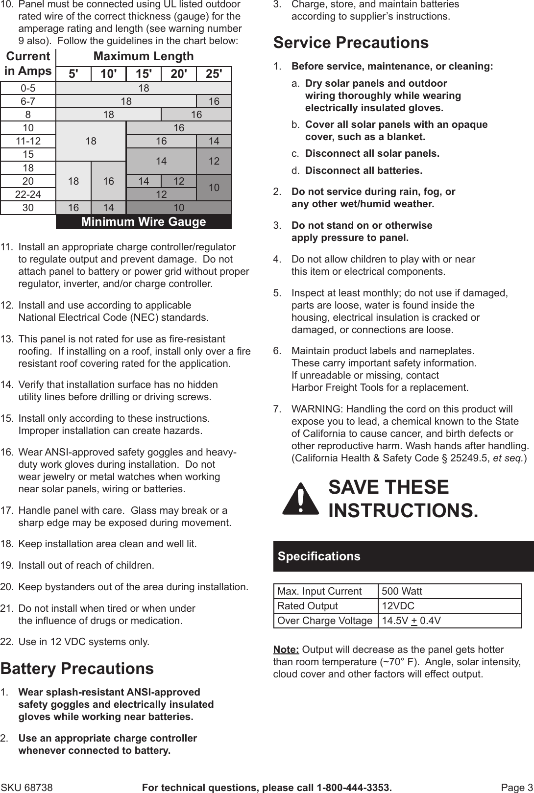 Page 3 of 8 - Harbor-Freight Harbor-Freight-30-Amp-Solar-Charge-Controller-Product-Manual-  Harbor-freight-30-amp-solar-charge-controller-product-manual