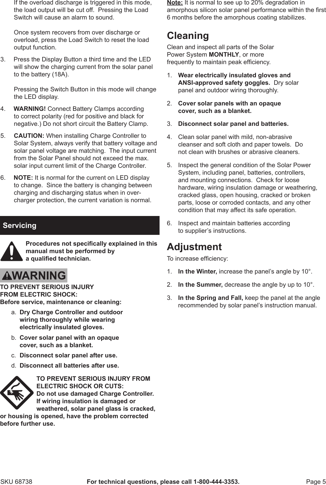 Page 5 of 8 - Harbor-Freight Harbor-Freight-30-Amp-Solar-Charge-Controller-Product-Manual-  Harbor-freight-30-amp-solar-charge-controller-product-manual