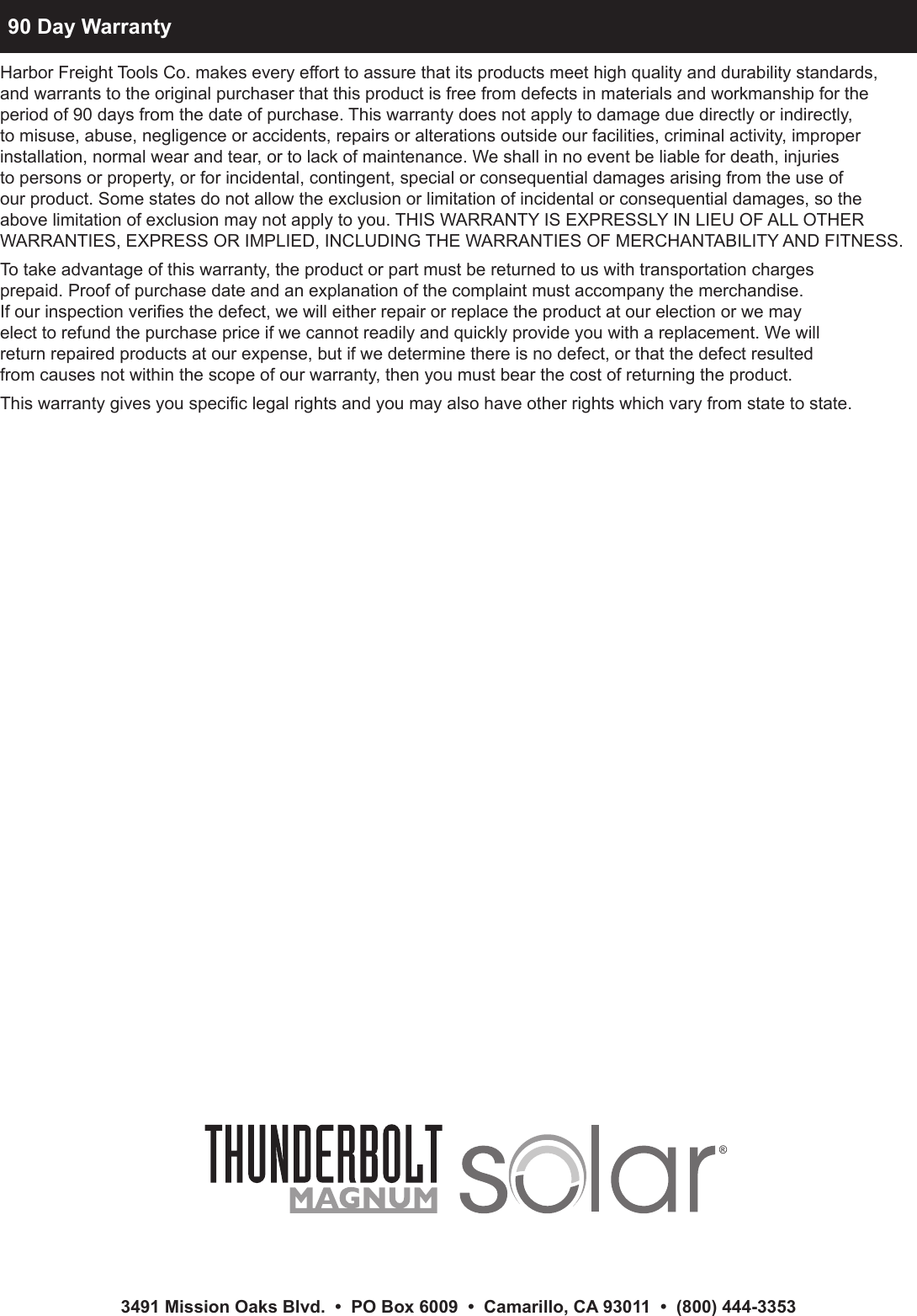 Page 8 of 8 - Harbor-Freight Harbor-Freight-30-Amp-Solar-Charge-Controller-Product-Manual-  Harbor-freight-30-amp-solar-charge-controller-product-manual