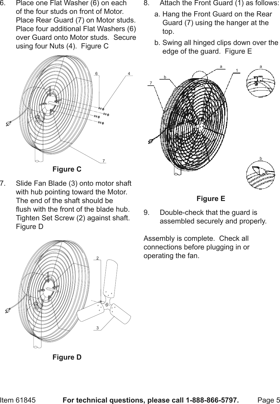 Page 5 of 8 - Harbor-Freight Harbor-Freight-30-In-Pedestal-Shop-Fan-Product-Manual-  Harbor-freight-30-in-pedestal-shop-fan-product-manual