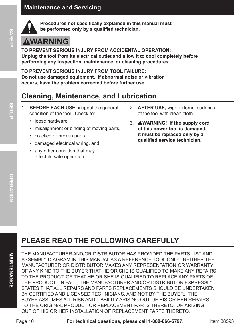 Page 10 of 12 - Harbor-Freight Harbor-Freight-30-Watt-5-In-1-Hobby-Woodburner-Product-Manual-  Harbor-freight-30-watt-5-in-1-hobby-woodburner-product-manual