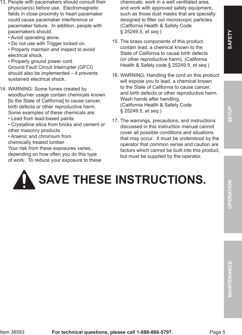 Page 5 of 12 - Harbor-Freight Harbor-Freight-30-Watt-5-In-1-Hobby-Woodburner-Product-Manual-  Harbor-freight-30-watt-5-in-1-hobby-woodburner-product-manual