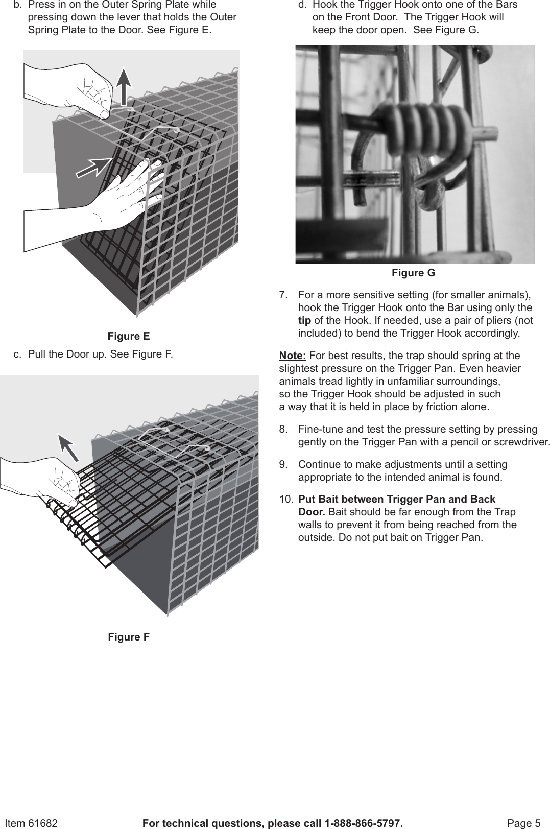 Page 5 of 8 - Harbor-Freight Harbor-Freight-32-In-X-15-In-X-10-In-Medium-Animal-Trap-Product-Manual-  Harbor-freight-32-in-x-15-in-x-10-in-medium-animal-trap-product-manual