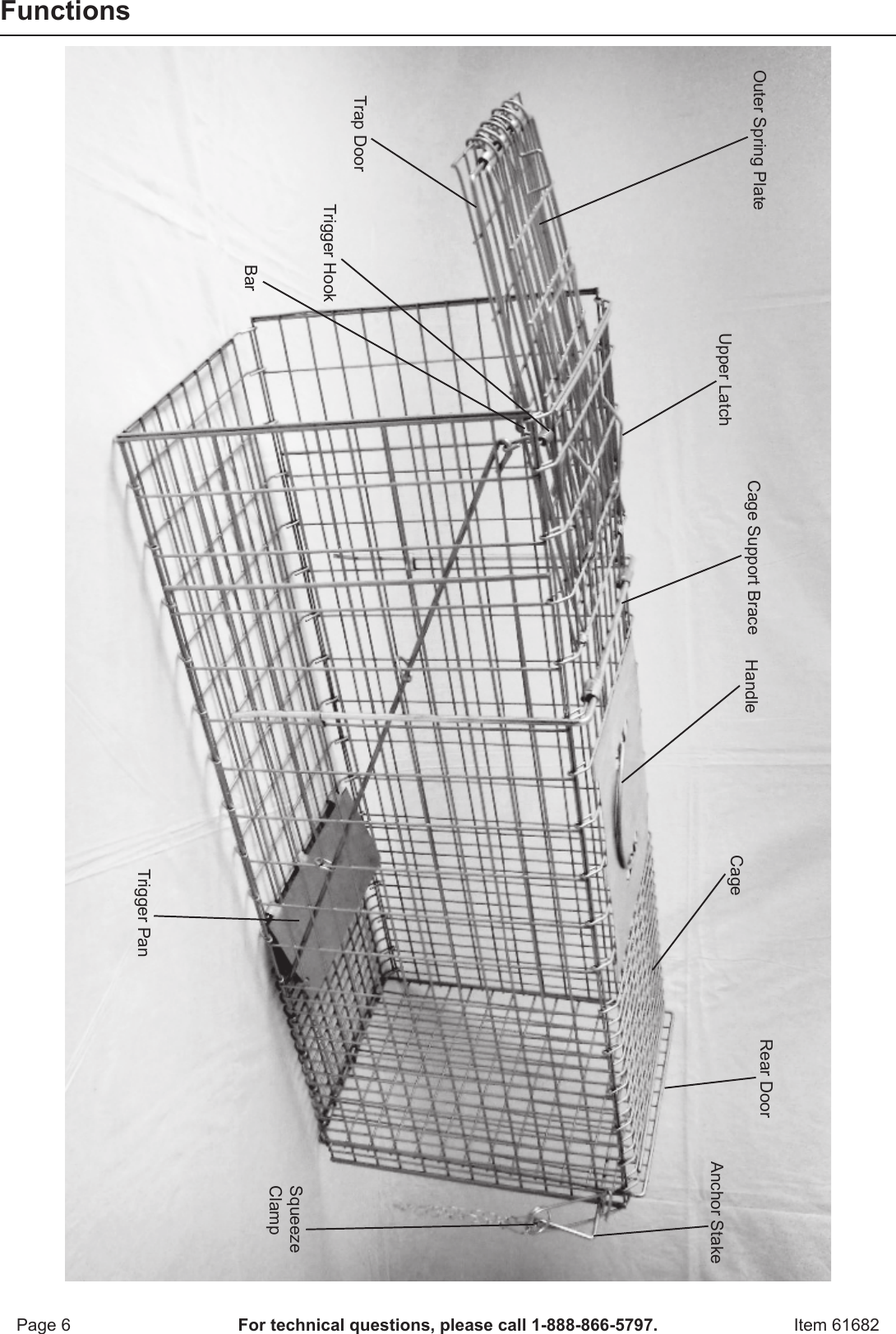 Page 6 of 8 - Harbor-Freight Harbor-Freight-32-In-X-15-In-X-10-In-Medium-Animal-Trap-Product-Manual-  Harbor-freight-32-in-x-15-in-x-10-in-medium-animal-trap-product-manual