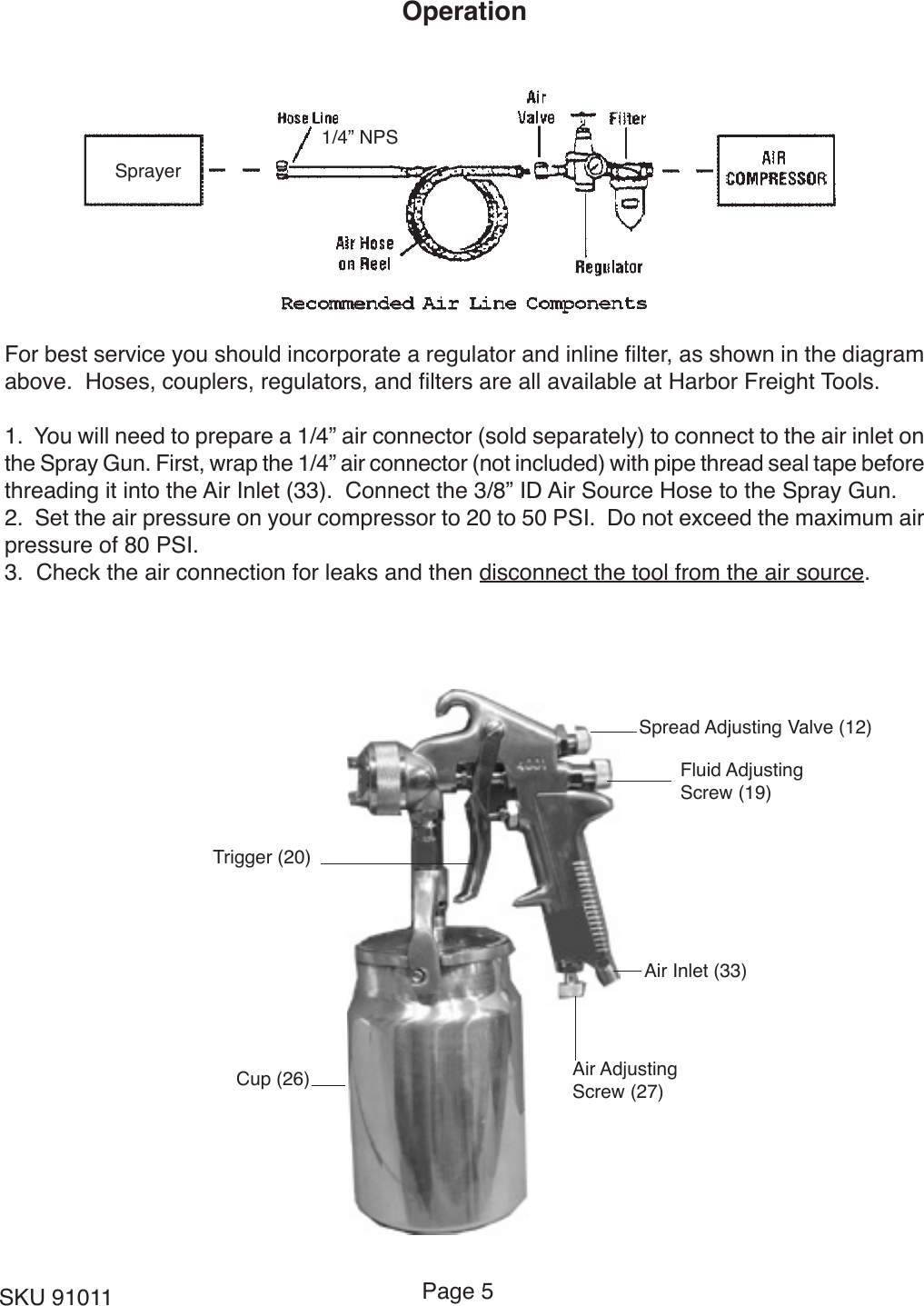 Page 5 of 10 - Harbor-Freight Harbor-Freight-32-Oz-Automotive-Siphon-Feed-Air-Spray-Gun-Product-Manual-  Harbor-freight-32-oz-automotive-siphon-feed-air-spray-gun-product-manual