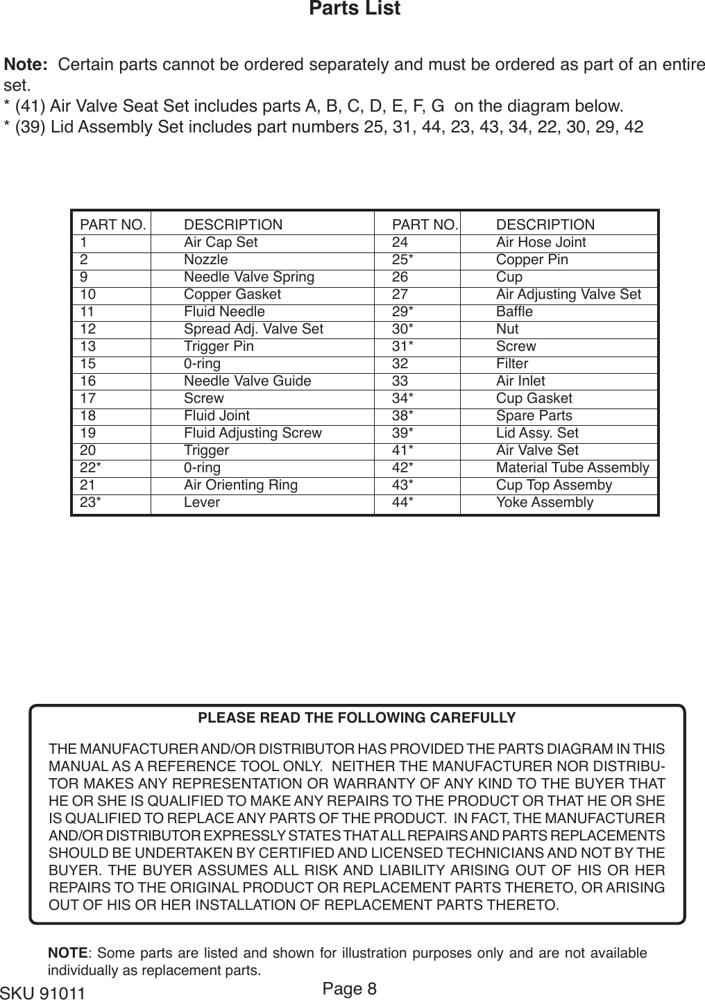 Page 8 of 10 - Harbor-Freight Harbor-Freight-32-Oz-Automotive-Siphon-Feed-Air-Spray-Gun-Product-Manual-  Harbor-freight-32-oz-automotive-siphon-feed-air-spray-gun-product-manual