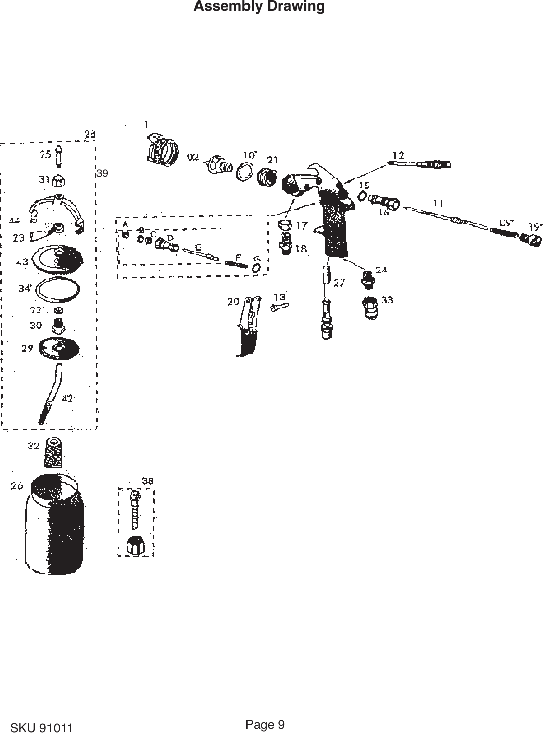 Page 9 of 10 - Harbor-Freight Harbor-Freight-32-Oz-Automotive-Siphon-Feed-Air-Spray-Gun-Product-Manual-  Harbor-freight-32-oz-automotive-siphon-feed-air-spray-gun-product-manual