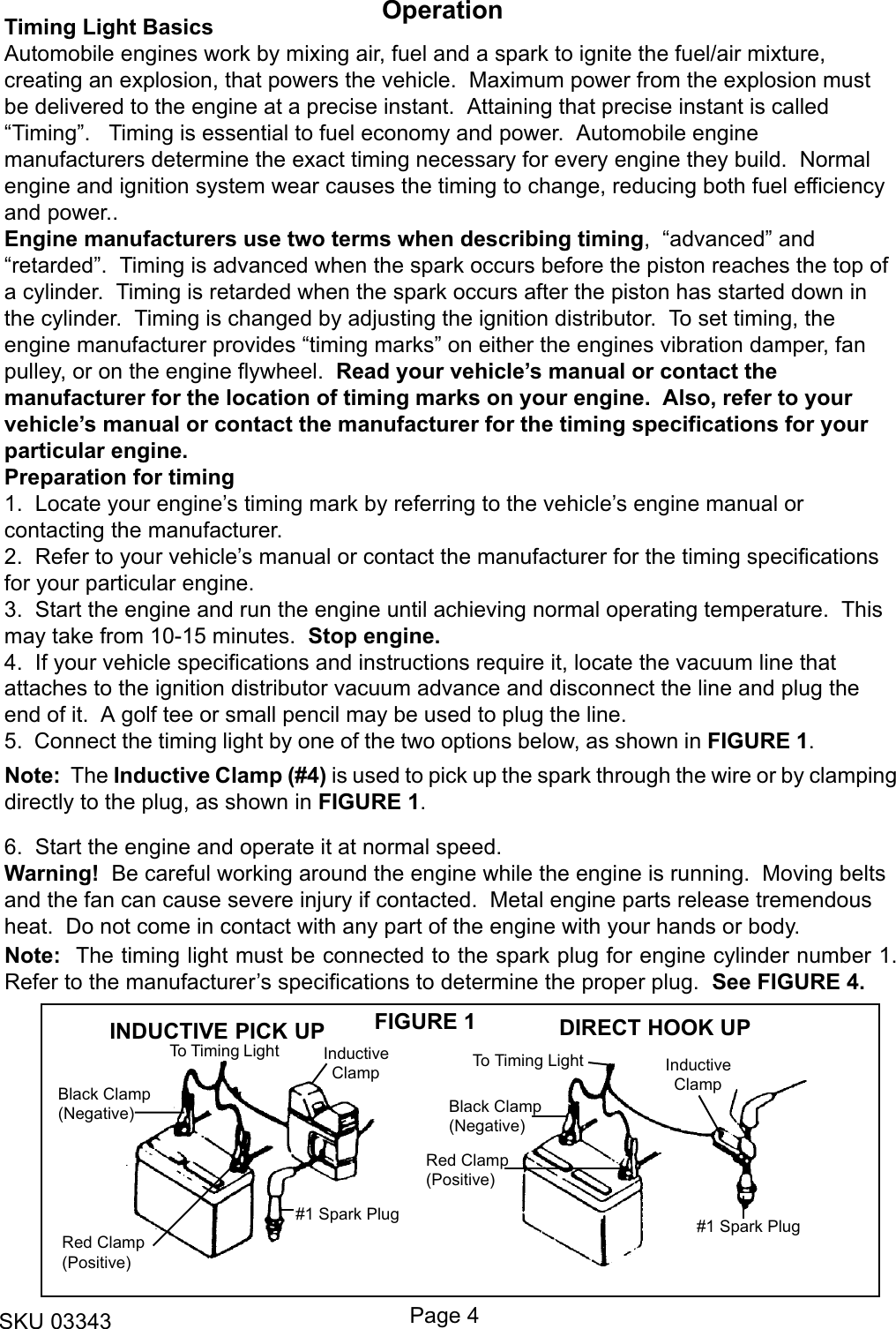 Page 4 of 7 - Harbor-Freight Harbor-Freight-3343-Users-Manual- 03343 Timing Light Manual.p65  Harbor-freight-3343-users-manual