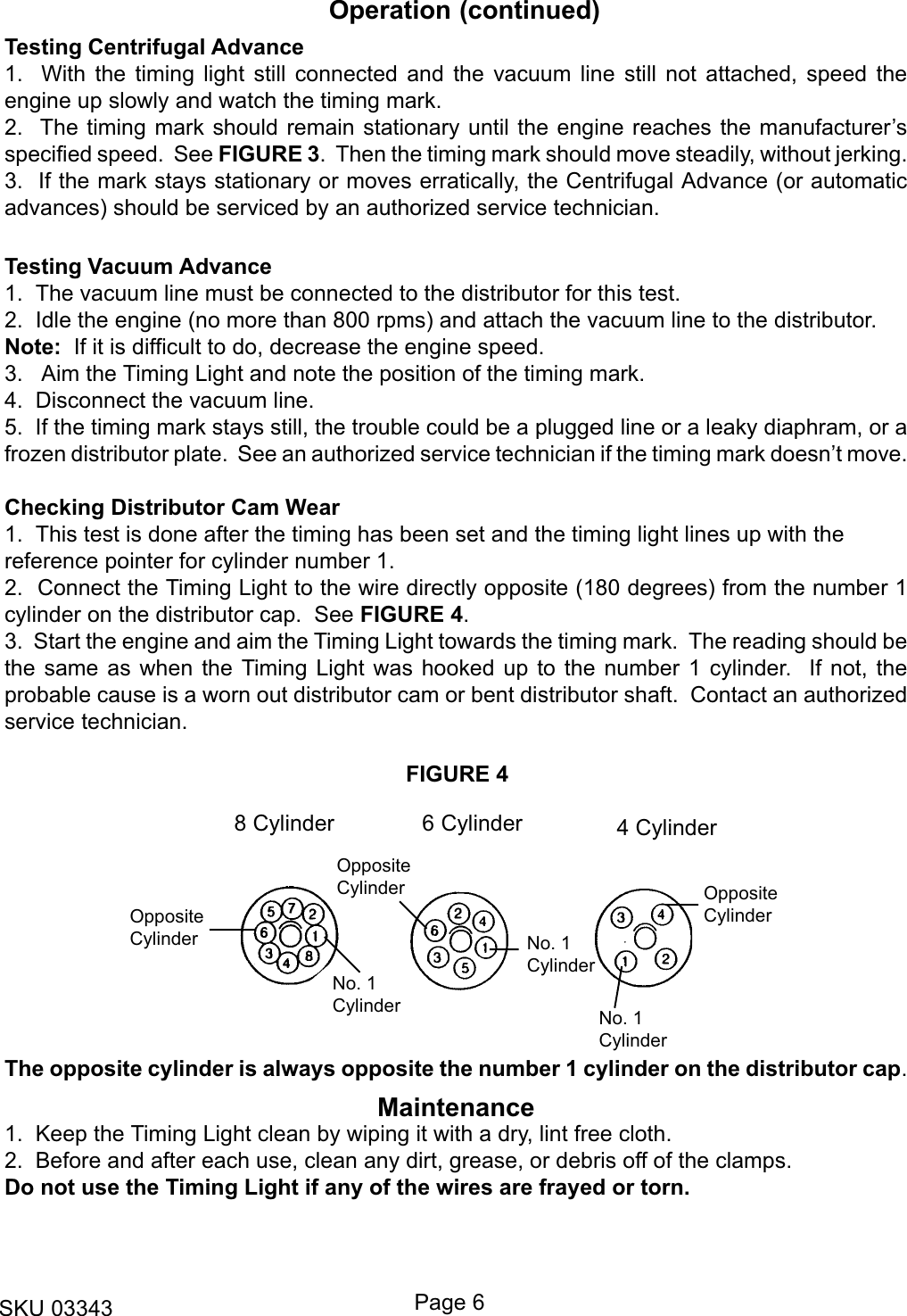 Page 6 of 7 - Harbor-Freight Harbor-Freight-3343-Users-Manual- 03343 Timing Light Manual.p65  Harbor-freight-3343-users-manual