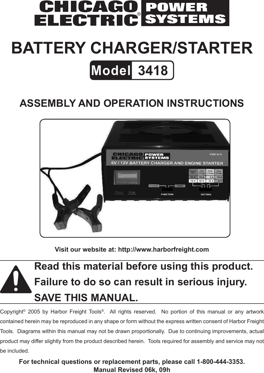 Page 1 of 11 - Harbor-Freight Harbor-Freight-3418-Users-Manual-  Harbor-freight-3418-users-manual