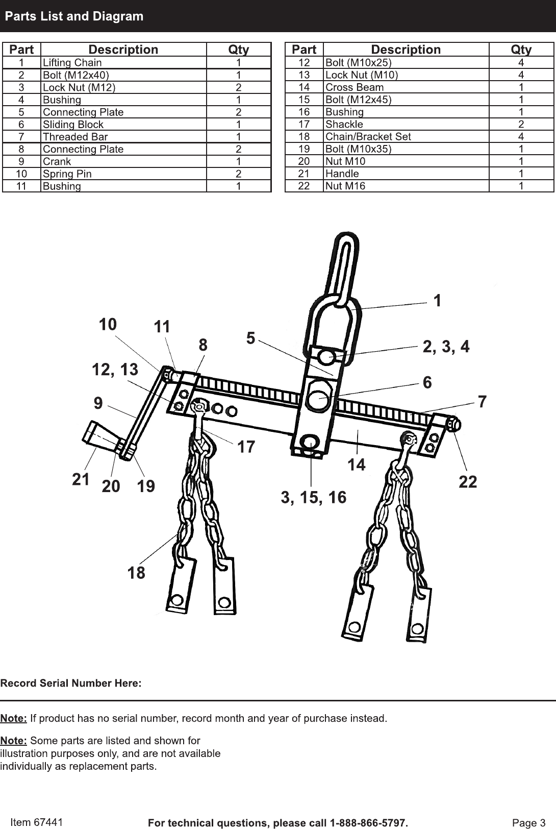 Harbor Freight 3 4 Ton Capacity Heavy Duty Load Leveler