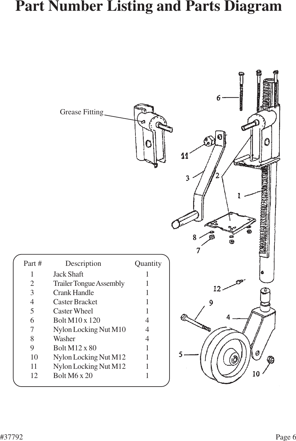Page 6 of 6 - Harbor-Freight Harbor-Freight-37792-Users-Manual- 37792 Trailer Jack Manual  Harbor-freight-37792-users-manual