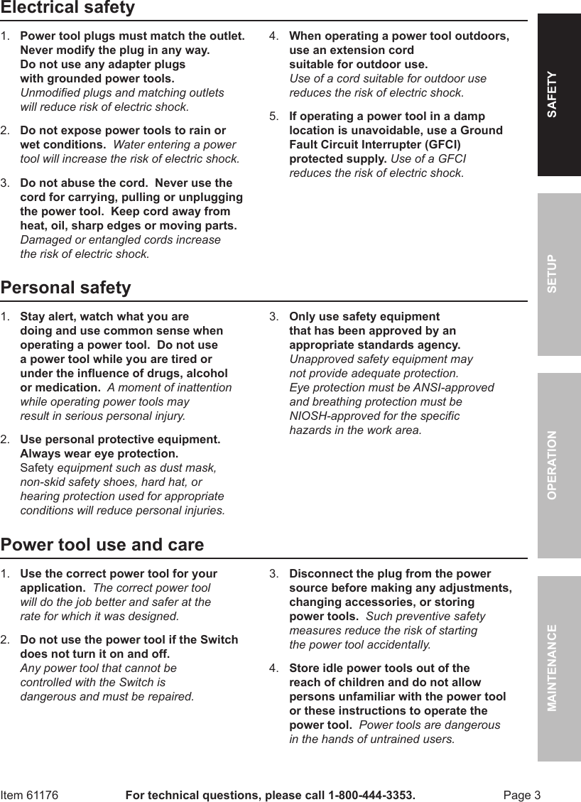 Page 3 of 12 - Harbor-Freight Harbor-Freight-3-Cfm-Two-Stage-Vacuum-Pump-Product-Manual-  Harbor-freight-3-cfm-two-stage-vacuum-pump-product-manual