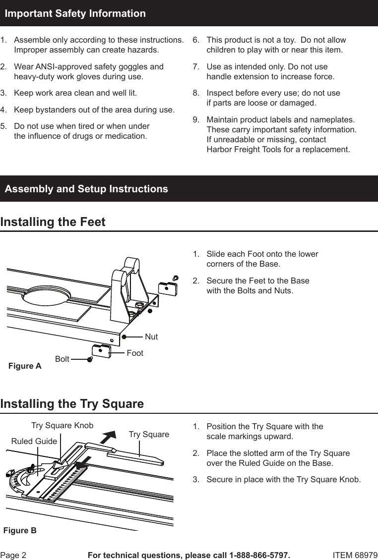 Page 2 of 8 - Harbor-Freight Harbor-Freight-3-In-1-Heavy-Duty-Tile-Cutter-Product-Manual- Harbor-freight-3-in-1-heavy-duty-tile-cutter-product-manual