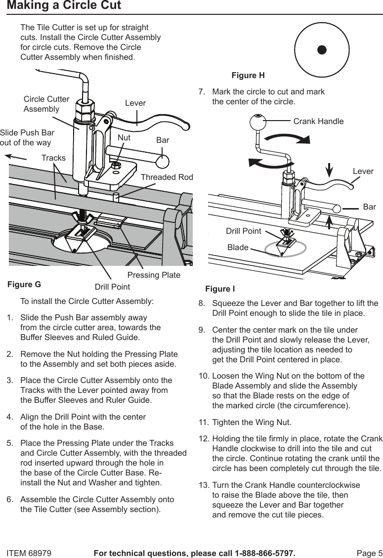 Harbor Freight 3 In 1 Heavy Duty Tile Cutter Product Manual