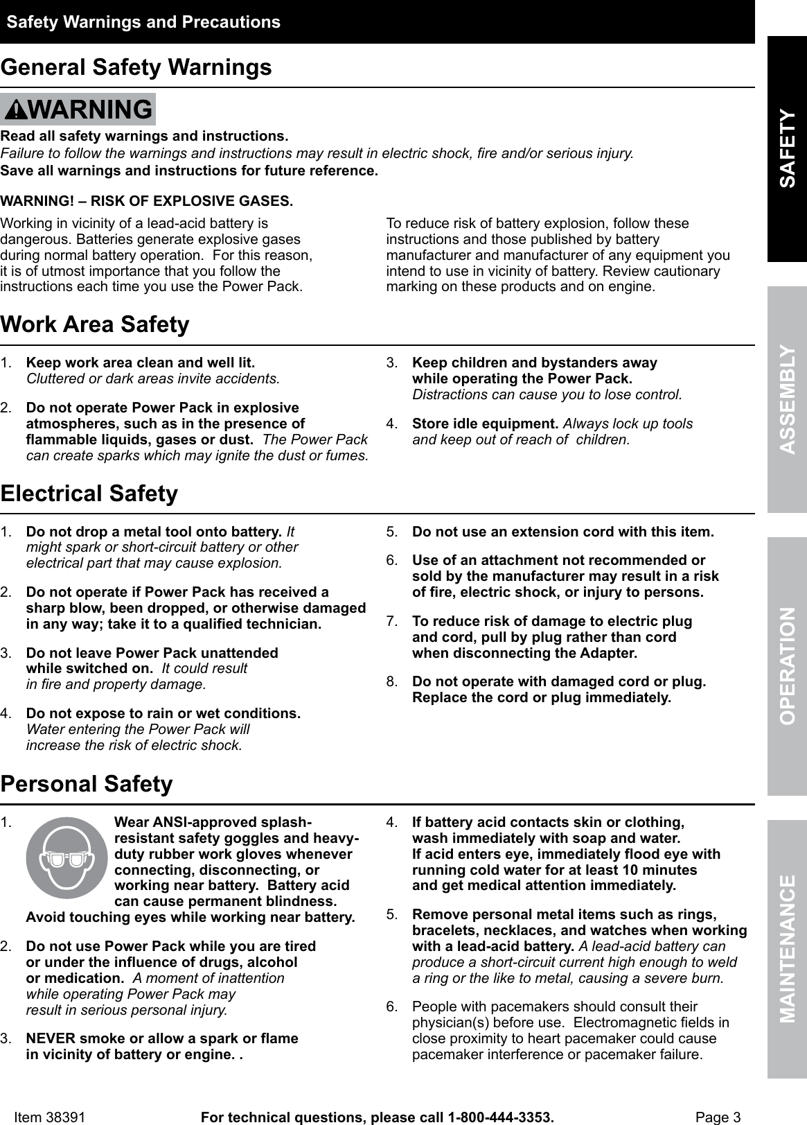 Page 3 of 12 - Harbor-Freight Harbor-Freight-3-In-1-Jump-Starter-And-Power-Supply-Product-Manual-  Harbor-freight-3-in-1-jump-starter-and-power-supply-product-manual