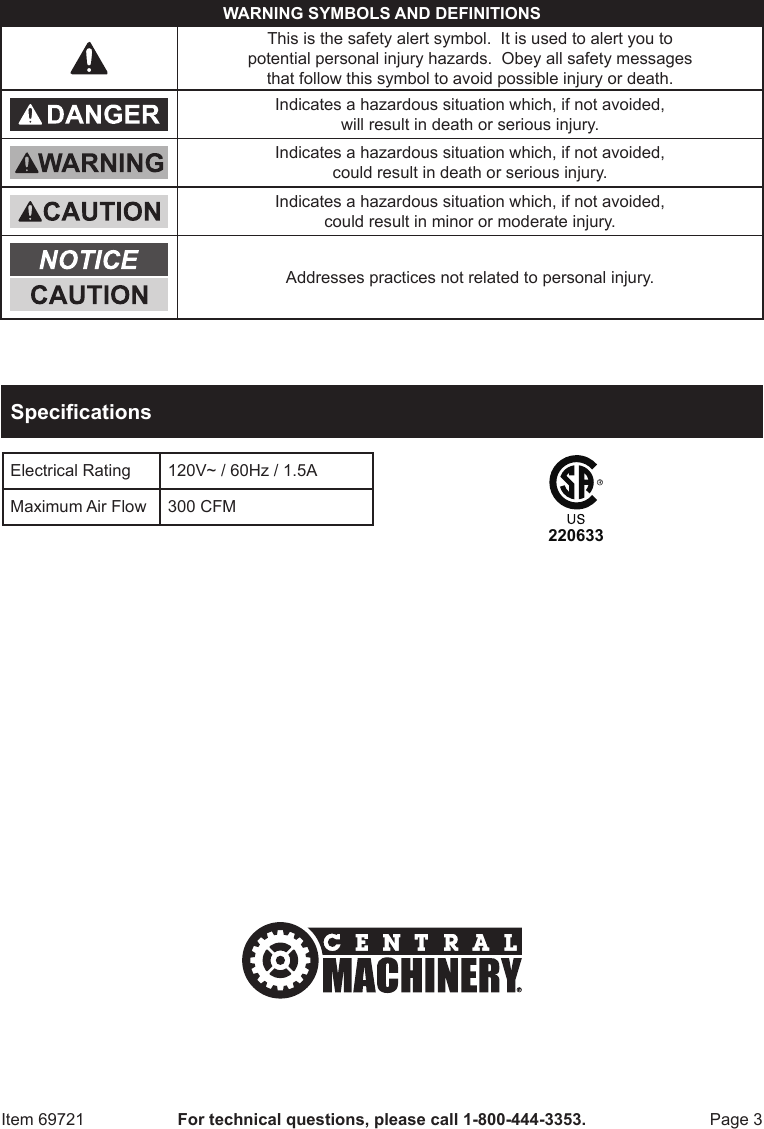 Page 3 of 8 - Harbor-Freight Harbor-Freight-3-Speed-Portable-Blower-Product-Manual- Harbor-freight-3-speed-portable-blower-product-manual