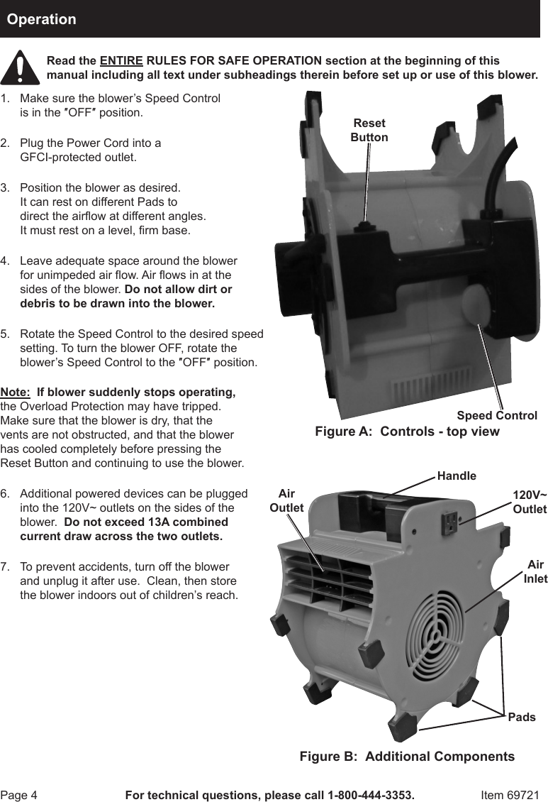 Page 4 of 8 - Harbor-Freight Harbor-Freight-3-Speed-Portable-Blower-Product-Manual- Harbor-freight-3-speed-portable-blower-product-manual